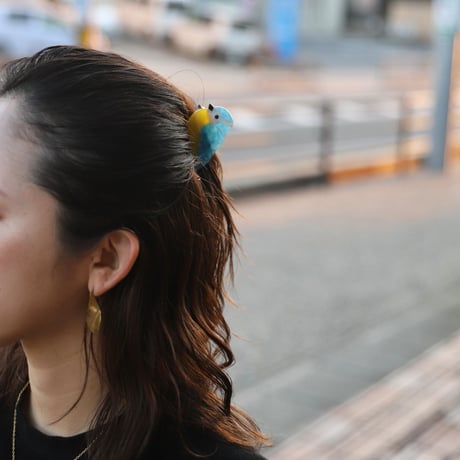 ククシュゼット 正規商品 ヘア アクセ クリップ かわいい 鳥 シジュウカラ フランス Coucou Suzette アオガラ ヘア クロー ブルー (bltiticlaw)