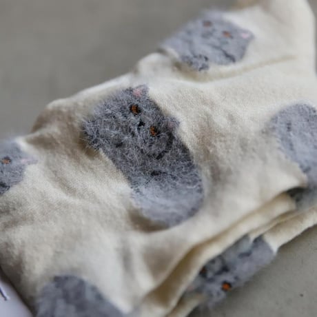 ククシュゼット 正規商品 靴下 レディース かわいい 猫 クルー丈 Coucou Suzette シュゼット ペルシャ ネコ ソックス Suzette Cat Socks クリーム Cream