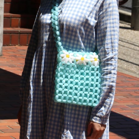 ククシュゼット 正規商品 ビーズ バッグ ショルダー かわいい 花 Coucou Suzette デイジー ビーズ バッグ Daisy Beaded Bag ブルー Blue