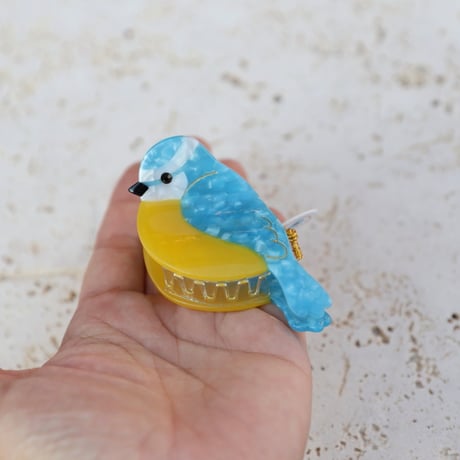ククシュゼット 正規商品 ヘア アクセ クリップ かわいい 鳥 シジュウカラ フランス Coucou Suzette アオガラ ヘア クロー ブルー (bltiticlaw)