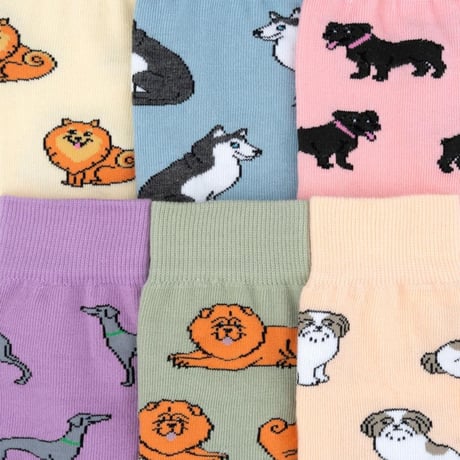 ククシュゼット 正規商品 靴下 レディース おしゃれ かわいい 犬 ギフト Coucou Suzette シーズー ソックス Shih Tzu Socks サーモンピンク Salmon Pink