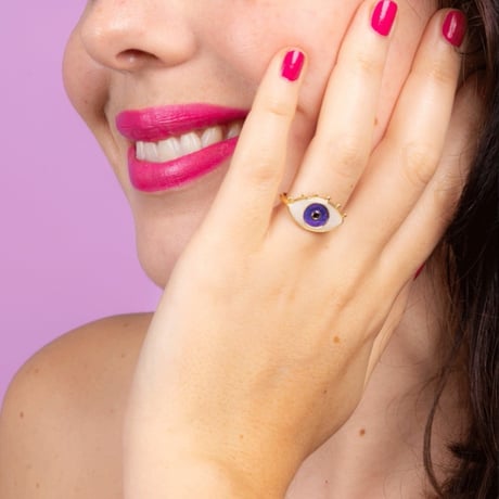 ククシュゼット 正規商品 アクセ 指輪 アイ ムード リング Eye Mood Ring ホワイト×ゴールド White×Gold (eyering)