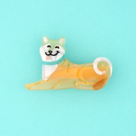 ククシュゼット 正規商品 ヘアアクセ クリップ ピン ヘアピン 犬 かわいい フランス Coucou Suzette シバ ヘア クリップ ライトブラウン(shibaclip)