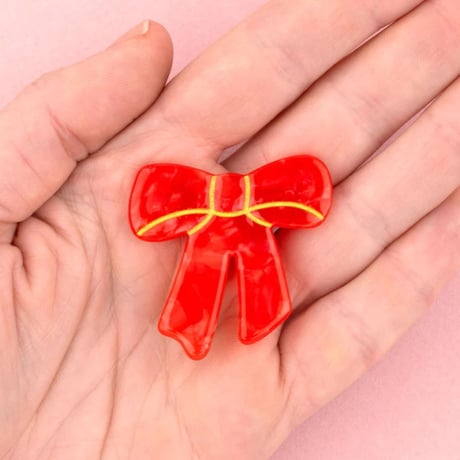 ククシュゼット 正規商品 ヘア アクセ クリップ かわいい リボン ギフト Coucou Suzette レッド リボン ヘア クリップ レッド(reribbonclip)