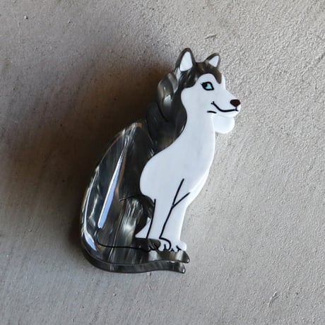 ククシュゼット 正規商品 ヘア アクセ クリップ 犬 Coucou Suzette ハスキー ヘア クロー グレー (huskyclaw)