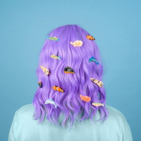 ククシュゼット 正規商品 ヘア アクセ ピン かわいい 海 魚 フランス Coucou Suzette イワシ クリップ セット(sardinesclip)