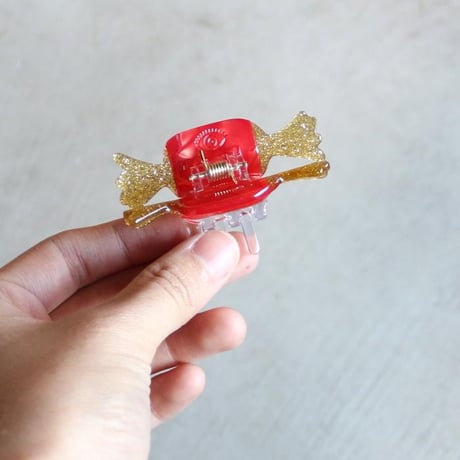 Coucou Suzette / Red Christmas Candy Mini Hair Claw / redchristmascandyminiclaw