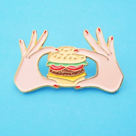 ククシュゼット 正規商品 ピンバッジ ブローチ かわいい おしゃれ フランス 個性的 Coucou Suzette バーガー ピン ホワイト (burgerpin)
