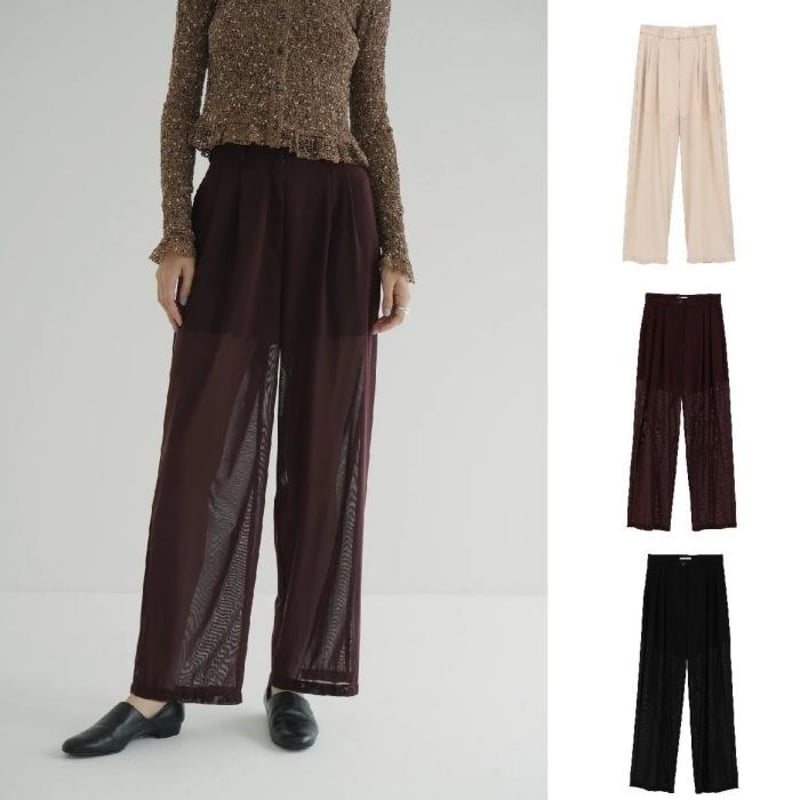 パンツ CLANE SHEER TUCK PANTS SHEER TUCK PANTS｜SKIRT/PANTS(スカート/パンツ)｜CLANE