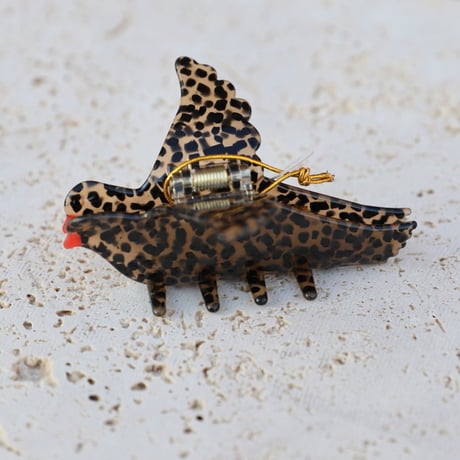 ククシュゼット 正規商品 ヘア アクセ クリップ かわいい 鳥 フランス Coucou Suzette  ツグミ ヘア クロー ブラウン まだら模様 (thrushclaw)