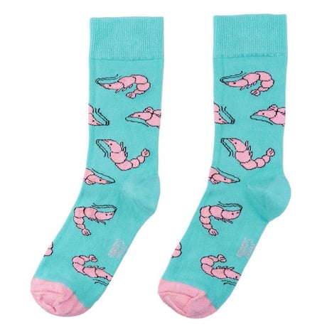 ククシュゼット 正規商品 靴下 レディース エビ フランス ギフト おしゃれ 海 かわいい Coucou Suzette シュリンプ ソックス Shrimp Socks ターコイズ Turquoise