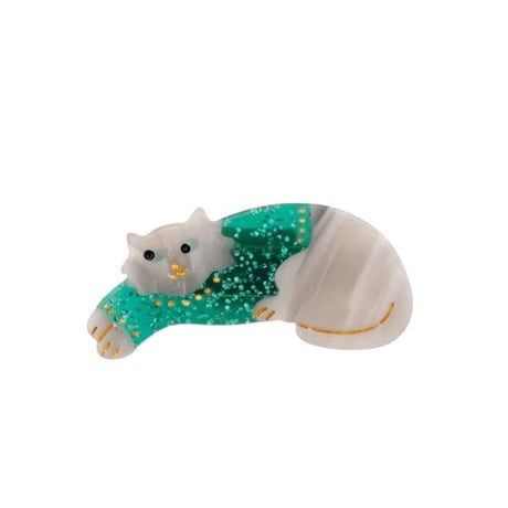 ククシュゼット 正規商品 ヘア アクセ クリップ ピン 猫 ギフト Coucou Suzette チリー グレー キャット ヘア クリップ グレー (chillygrcatclip)