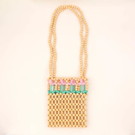 ククシュゼット 正規商品 ビーズ バッグ ショルダー かわいい 花 Coucou Suzette チューリップ ビーズ バッグ Tulip Beaded Bag ベージュ Beige