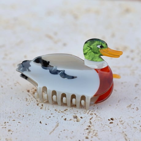 ククシュゼット 正規商品 ヘア アクセ クリップ かわいい 鳥 カモ フランス Coucou Suzette マガモ アヒル ヘア クロー マルチ (duckclaw)