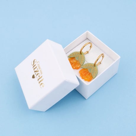 ククシュゼット 正規商品 ピアス レディース 2個売り 両耳用 花 かわいい フランス キンセンカ カレンデュラ イヤリング (calendulaear)