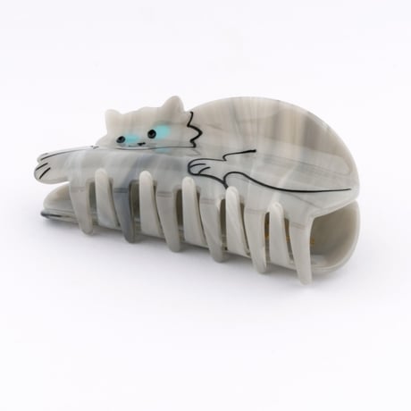 ククシュゼット 正規商品 ヘア アクセ クリップ かわいい 猫 フランス Coucou Suzette  グレー キャット ヘア クロー グレー(grcatclaw)