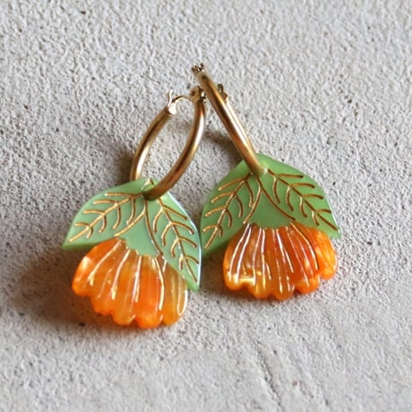 ククシュゼット 正規商品 ピアス レディース 2個売り 両耳用 花 かわいい フランス キンセンカ カレンデュラ イヤリング (calendulaear)