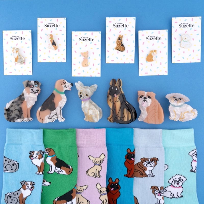 ククシュゼット 正規商品 ヘア アクセ クリップ 犬 オーストラリアン