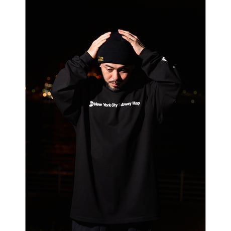 "STATEN ISLAND SUBWAY MAP Pt1" 7.5 oz Max Heavyweight L/S Tee Black