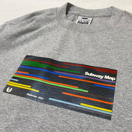 "The SUBWAY MAP HARLEM" 6.5oz HeavyWeight Tee Gray