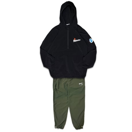 "MTR BASIC" NYLON ANNORAK PARKA BLACK