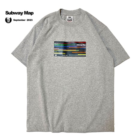 "The SUBWAY MAP HARLEM" 6.5oz HeavyWeight Tee Gray