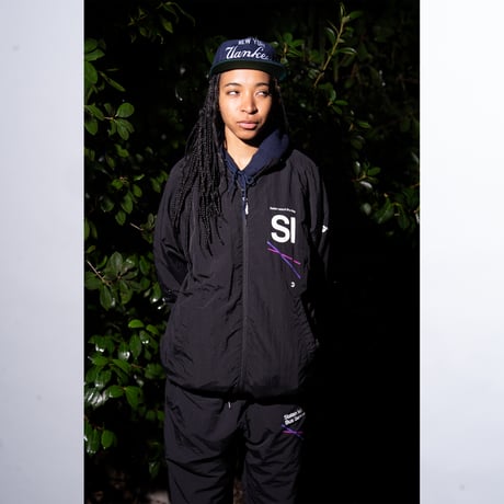 "STATEN ISLAND BUS MAP" COTTONLIKE NYLON PANTS BLACK