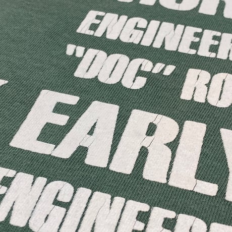 ”CassetteTape＆Crack”  GarmentDye 6.1oz Tee LightGreen