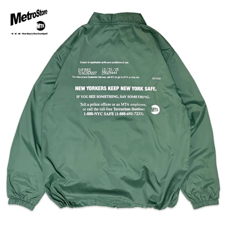 "MetroCard Farewell" NYLON COACH JKT  GREEN
