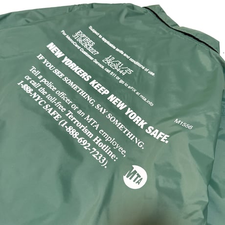 "MetroCard Farewell" NYLON COACH JKT  GREEN