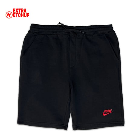 EXTRA KETCHUP "CRIMEZ" RETRO LOGO SWEAT SHORTS BLACK