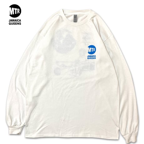 "JAMAICA QUEENS" 6oz US COTTON L/S Tee White