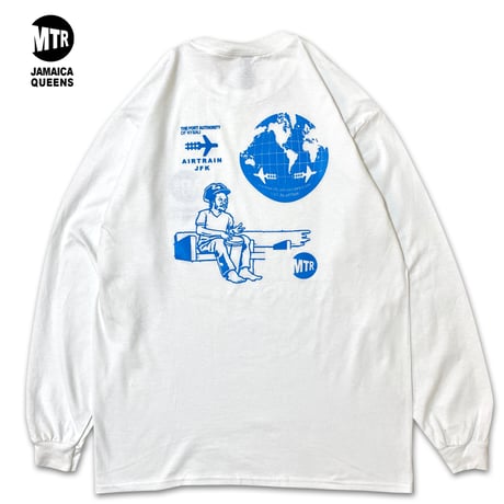 "JAMAICA QUEENS" 6oz US COTTON L/S Tee White
