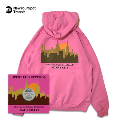 "ViewFromQueens" 8oz HOODIE PINK