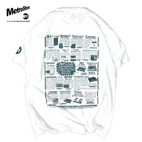"UPSTAIR RECORDS" Garment Dyed 6.1 oz S/S Tee White