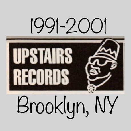"UPSTAIR RECORDS" Garment Dyed 6.1 oz L/S Tee White