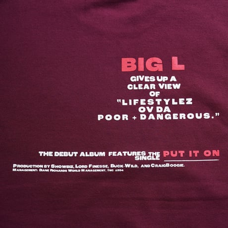 "BIG L DEBUT ALBUM AD" 8oz Hoodie BURGANDY