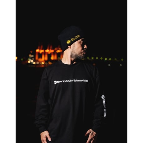 "STATEN ISLAND SUBWAY MAP Pt1" 7.5 oz Max Heavyweight S/S Tee Black