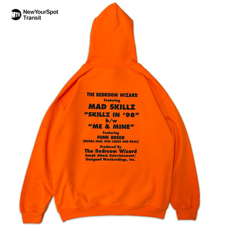 "BedroomWizard" 8oz Hoodie pt2  蛍光Orange