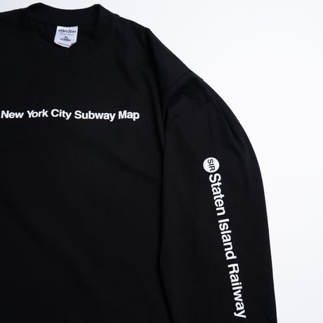 "STATEN ISLAND SUBWAY MAP Pt2" 7.5 oz Max Heavyweight L/S Tee Black