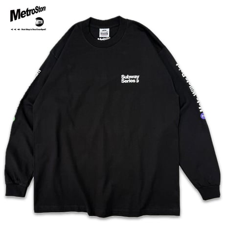"SubwaySeries"6.5oz HeavyWeight L/S Tee Blk