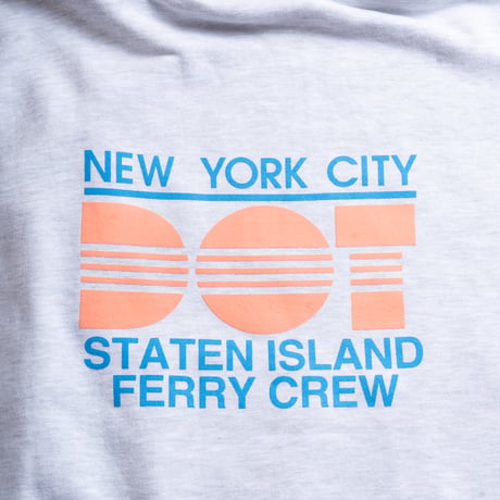 "STATEN ISLAND FERRY CREW TYPE" 10oz COTTON HOODIE ASH GRAY