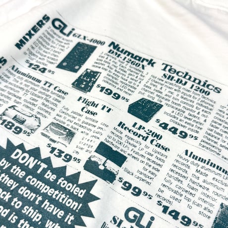 "UPSTAIR RECORDS" Garment Dyed 6.1 oz S/S Tee White