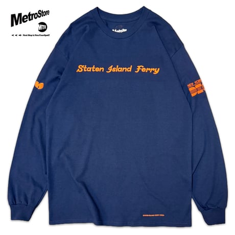 "StatenIslandFerry" US COTTON 6oz L/S Tee NAVY
