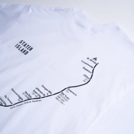 "STATEN ISLAND SUBWAY MAP Pt1" 7.5 oz Max Heavyweight S/S Tee White