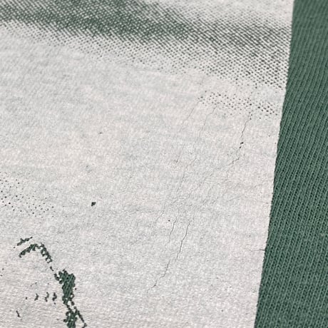 ”CassetteTape＆Crack”  GarmentDye 6.1oz Tee LightGreen