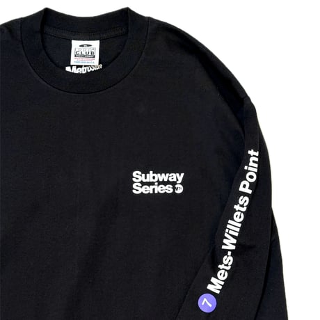 "SubwaySeries"6.5oz HeavyWeight L/S Tee Blk