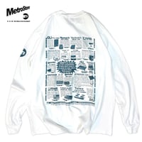 "UPSTAIR RECORDS" Garment Dyed 6.1 oz L/S Tee White