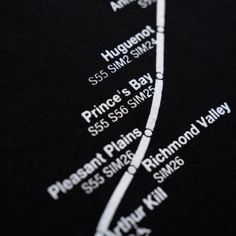 "STATEN ISLAND SUBWAY MAP Pt1" 7.5 oz Max Heavyweight L/S Tee Black