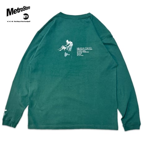 ”MILES IN TOKYO" 6.20z OPENEND MAX WEIGHT L/S Tee Green